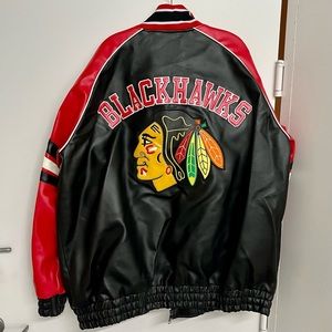 Chicago Blackhawks Faux Leather Jacket